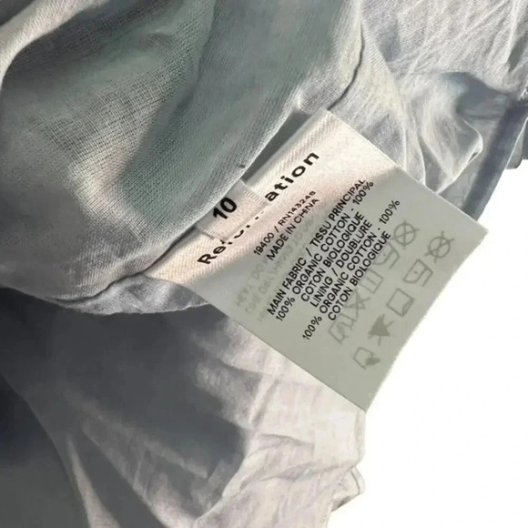 Reformation Paxton Puff Sleeve Lace Embroidered Mini Dress in Blue B004 - Picture 5 of 5